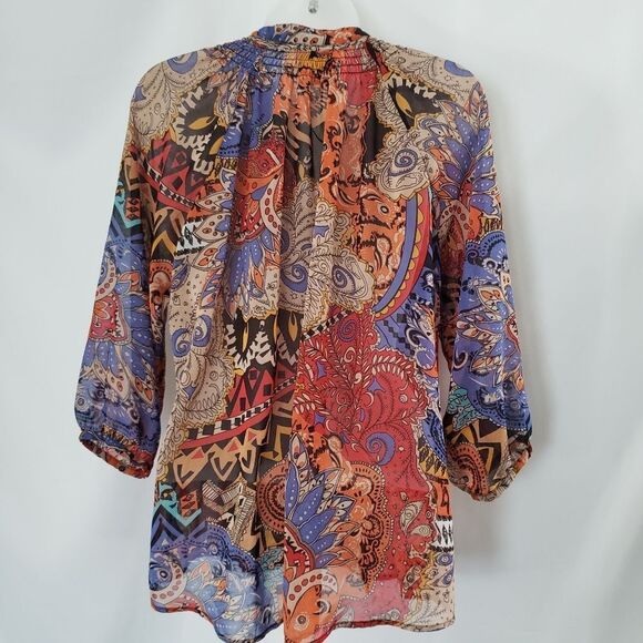 i Jeans by Buffalo Sheer Paisley Floral Blouse - Picture 4 of 5